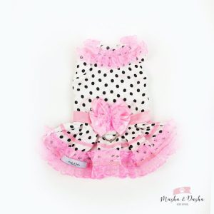 Satin dress with dots