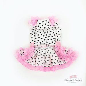 Satin dress with dots