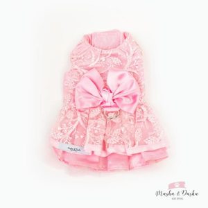 Dress with embroidery and ribbon