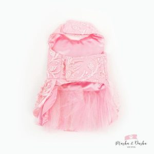 Dress with embroidery and ribbon
