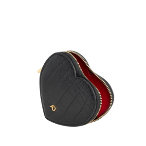 Heart Pocket Croco Black