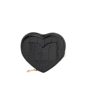 Heart Pocket Croco Black