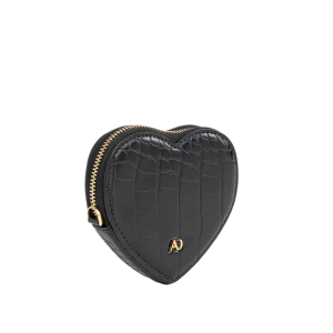 Heart Pocket Croco Black